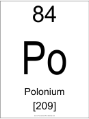 84 Po Chemical Element Poster Template - Polonium