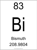 83 Bi Chemical Element Poster Template - Bismuth