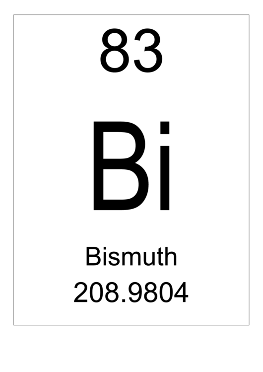 83 Bi Chemical Element Poster Template - Bismuth Printable pdf