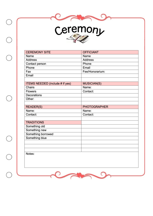 Wedding Ceremony Template Printable Pdf Download