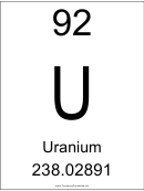 92 U Chemical Element Poster Template - Uranium