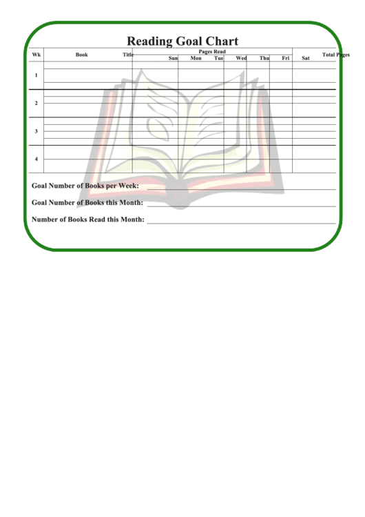 Reading Goal Chart Printable pdf