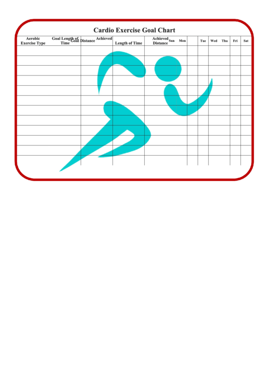 Cardio Exercise Goal Chart Printable pdf