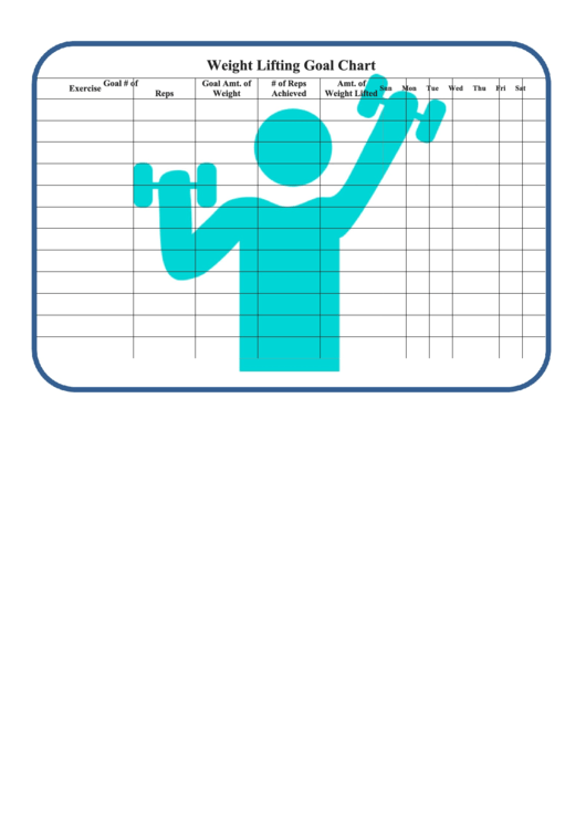 Weight Lifting Goal Chart Printable pdf