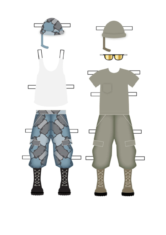 Soldier Paper Doll Uniforms Male Printable pdf