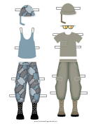 Soldier Paper Doll Uniforms Female