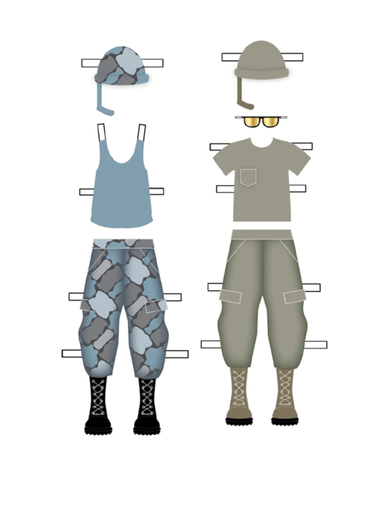 Soldier Paper Doll Uniforms Female Printable pdf