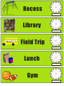Recess Library Gym Time Sheet