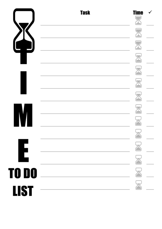 Task Time Sheet Printable pdf