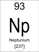 93 Np Chemical Element Poster Template - Neptunium