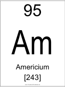 95 Am Chemical Element Poster Template - Americium