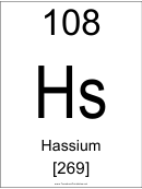 108 Hs Chemical Element Poster Template - Hassium