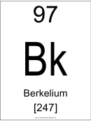 97 Bk Chemical Element Poster Template - Berkelium