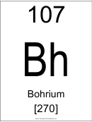 107 Bh Chemical Element Poster Template - Bohrium