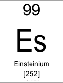 99 Es Chemical Element Poster Template - Einsteinium