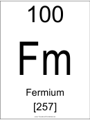 100 Fm Chemical Element Poster Template - Fermium