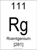 111 Rq Chemical Element Poster Template - Roentgenium