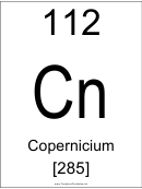 112 Cn Chemical Element Poster Template - Copernicium