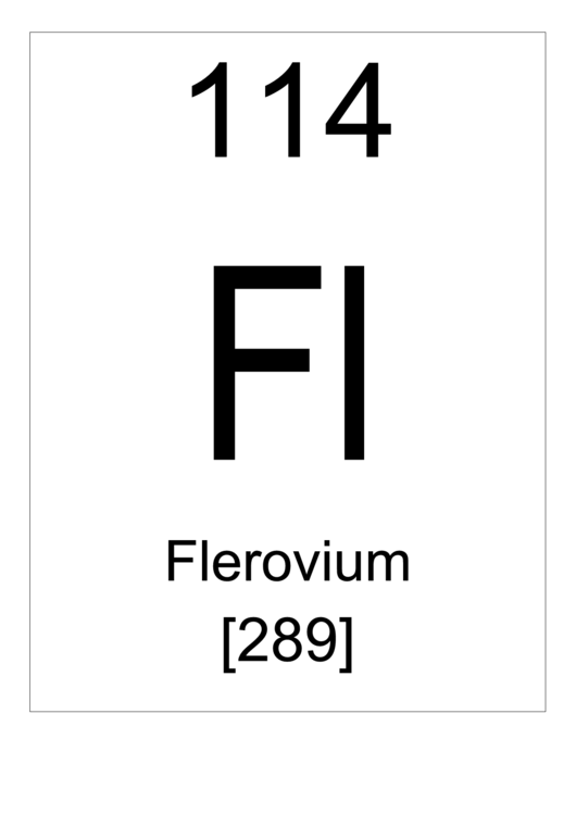 114 Fl Chemical Element Poster Template - Flerovium Printable pdf