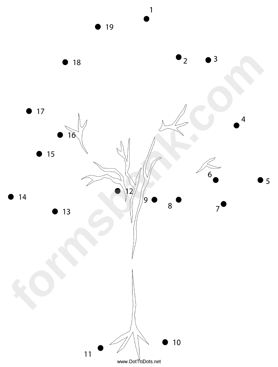 Stately Tree Dot-To-Dot Sheet