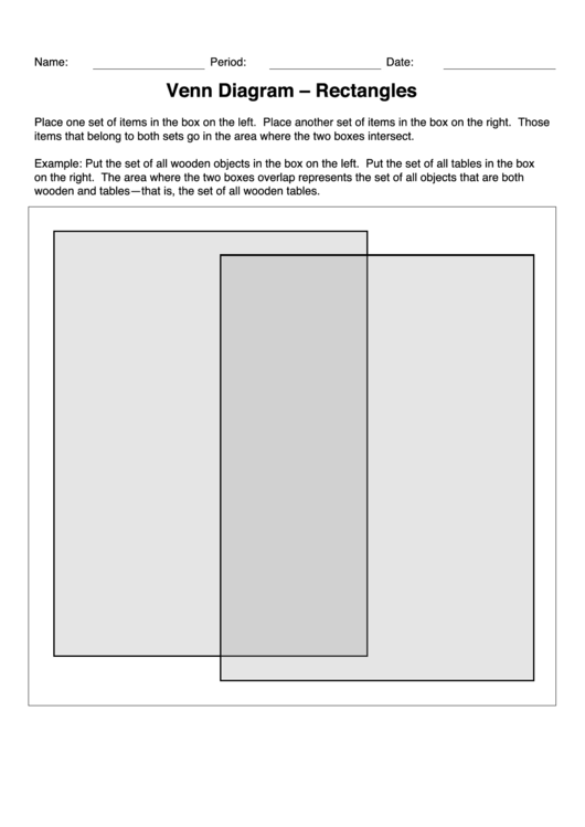 Rectangular Venn Diagram Template Printable pdf