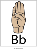 Letter B Sign Language Template - Filled