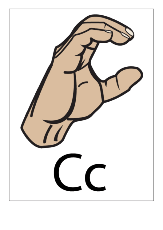 Letter C Sign Language Template - Filled