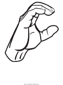 Letter C Sign Language Template - Outline