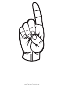 Letter D Sign Language Template - Outline