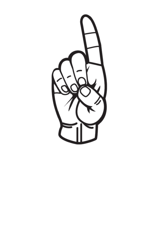 Letter D Sign Language Template - Outline