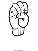 Letter E Sign Language Template - Outline