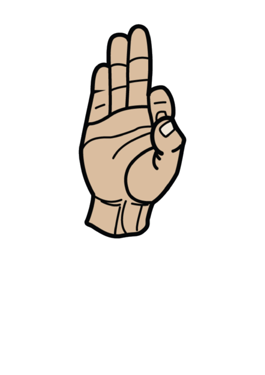 Letter F Sign Language Template - Filled Printable pdf