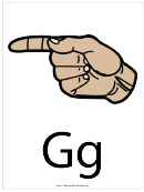 Letter G Sign Language Template - Filled