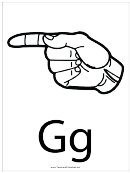 Letter G Sign Language Template - Outline