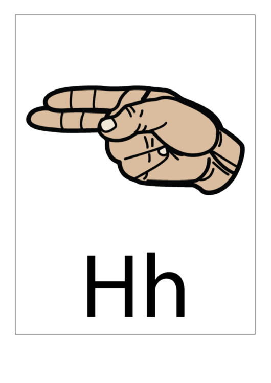 Letter H Sign Language Template - Filled Printable pdf