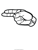 Letter H Sign Language Template - Outline