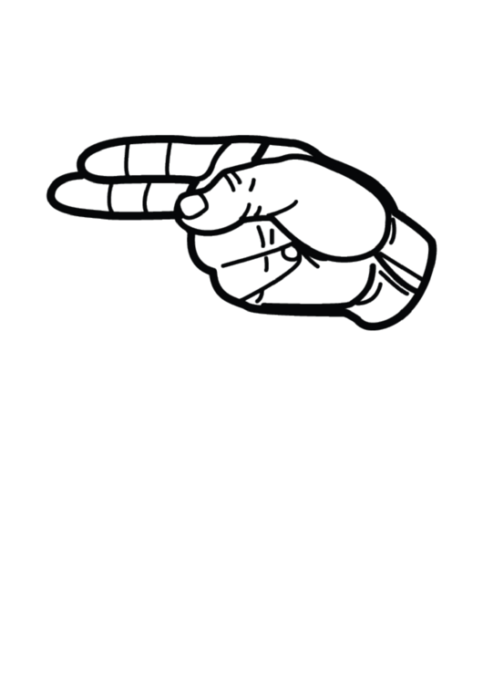 Letter H Sign Language Template - Outline Printable pdf