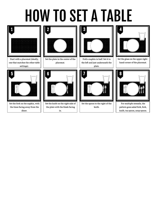 Table Setting Printable pdf