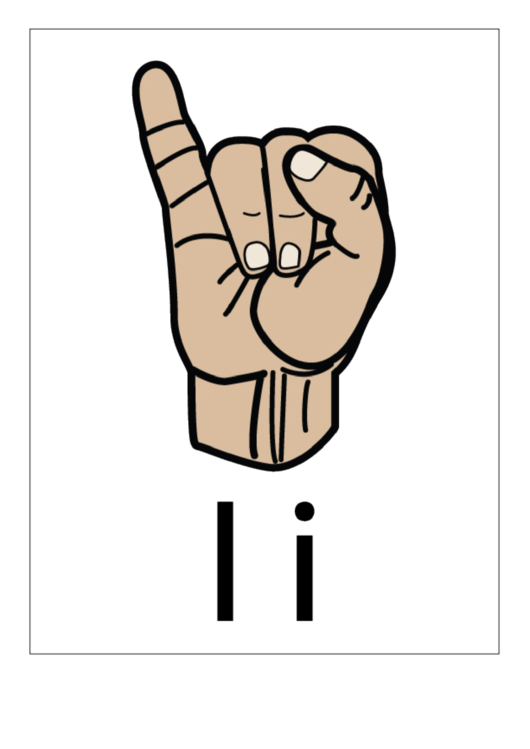 Letter I Sign Language Template - Filled Printable pdf