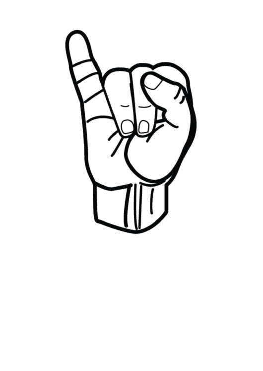 Letter I Sign Language Template - Outline Printable pdf