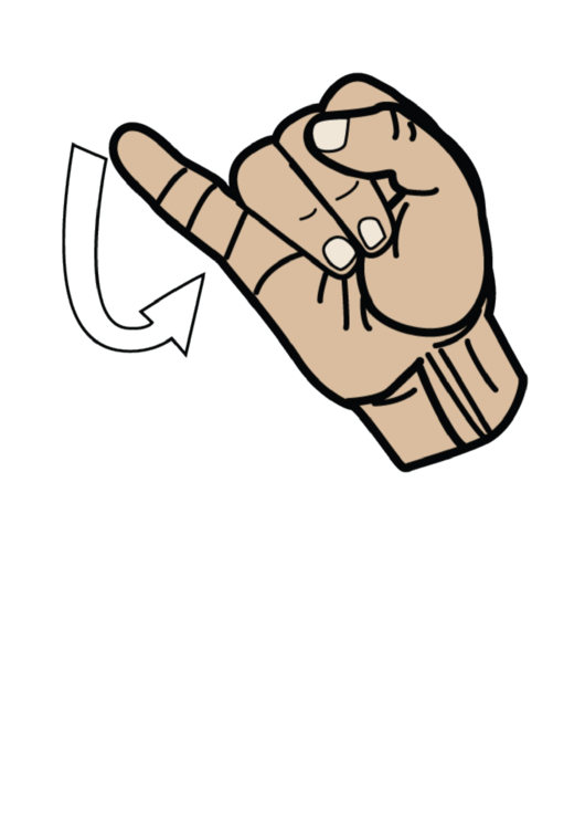 Letter J Sign Language Template - Filled Printable pdf