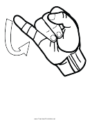 Letter J Sign Language Template - Outline