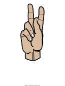 Letter K Sign Language Template - Filled