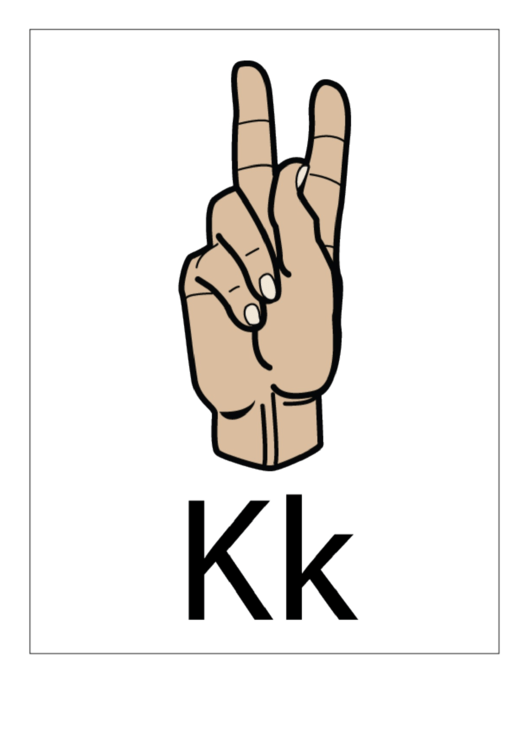 Letter K Sign Language Template - Filled Printable pdf