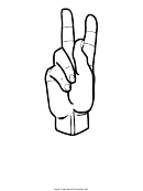 Letter K Sign Language Template - Outline