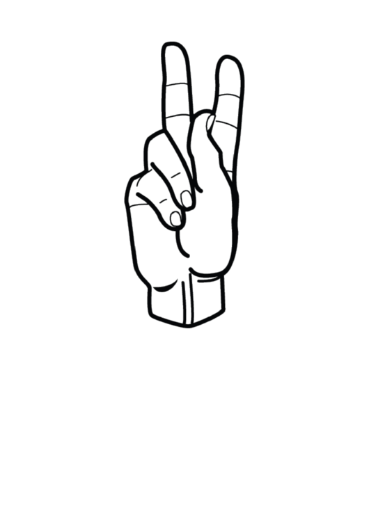 Letter K Sign Language Template - Outline Printable pdf