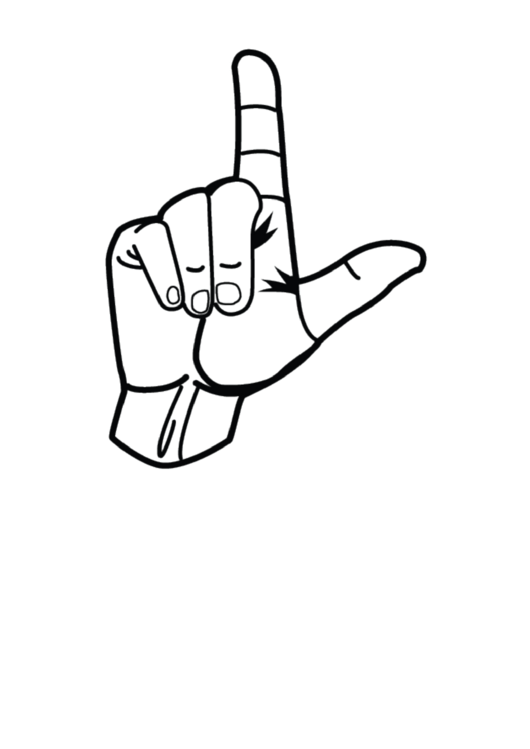 Letter L Sign Language Template - Outline Printable pdf