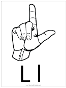 Letter L Sign Language Template - Outline