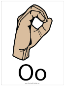 Letter O Sign Language Template - Filled
