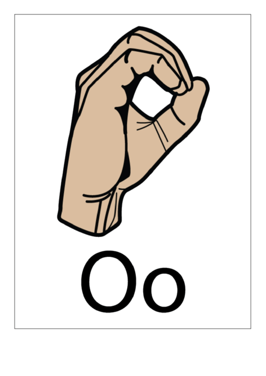 Letter O Sign Language Template - Filled